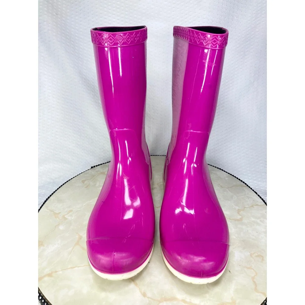 UGG Ranna Waterproof Mid Calf Rain Boots Womens 8 Girls 6 Pink Rubber Outdoor
